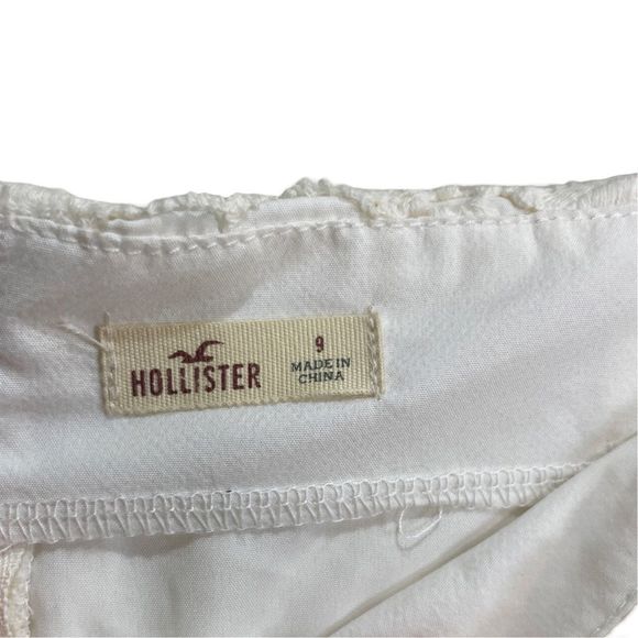 Hollister High Rise Lace Off White Shorts with Zip Closure Sz 9 - Picture 4 of 8